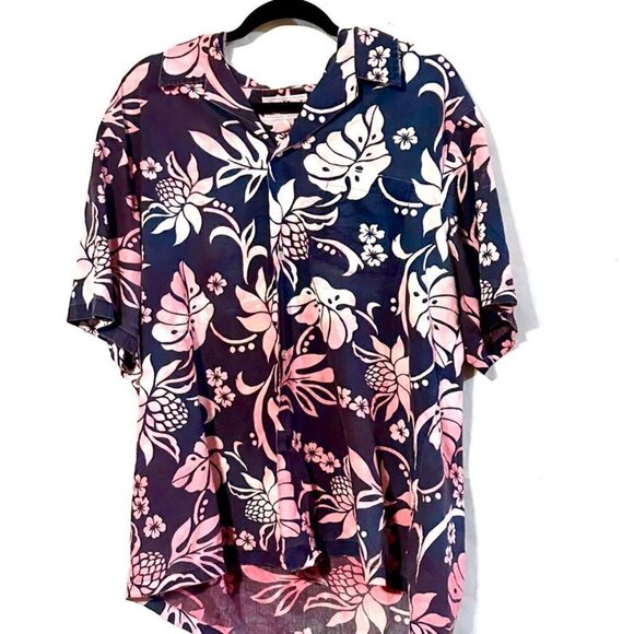 Vintage Aloha Hawaiian Tie Dyed Kai Nani Shirt Size XL Extra Large Blue Red - Picture 1 of 6